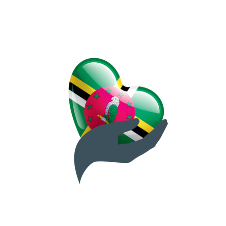 Dominica national flag, vector illustration on a white backgroundのイラスト素材