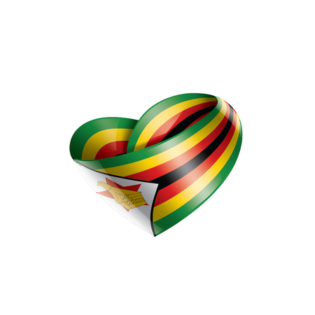 Zimbabwe national flag, vector illustration on a white backgroundのイラスト素材