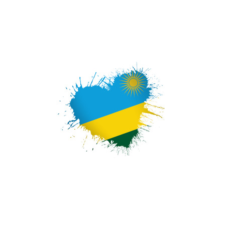 Rwanda national flag, vector illustration on a white backgroundのイラスト素材