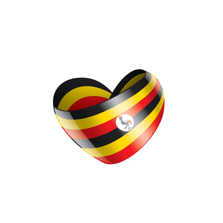 Uganda national flag, vector illustration on a white backgroundのイラスト素材