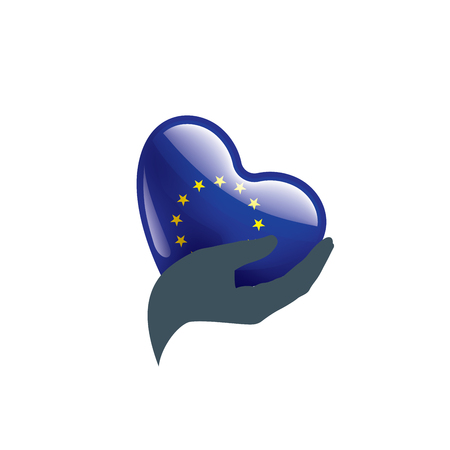 European union flag, vector illustration on a white background.のイラスト素材