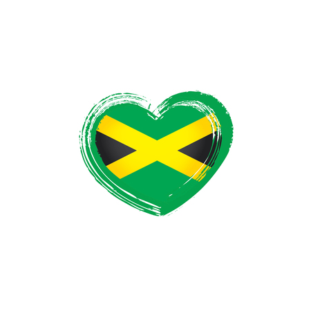 Jamaica national flag, vector illustration on a white backgroundのイラスト素材