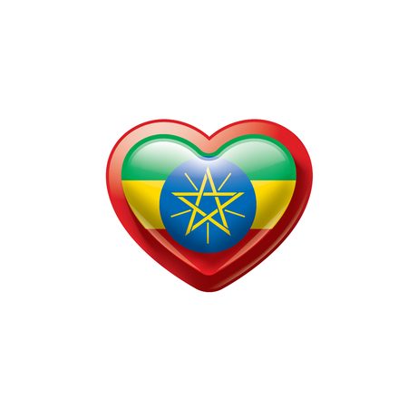 Ethiopia flag, vector illustration on a white backgroundのイラスト素材