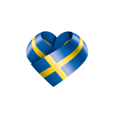 Sweden national flag, vector illustration on a white backgroundのイラスト素材