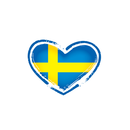 Sweden national flag, vector illustration on a white backgroundのイラスト素材