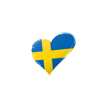 Sweden national flag, vector illustration on a white backgroundのイラスト素材