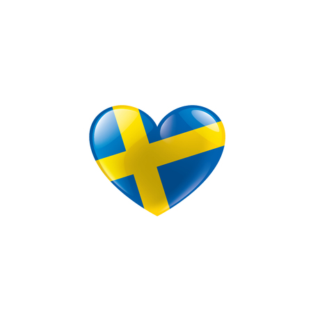 Sweden national flag, vector illustration on a white backgroundのイラスト素材