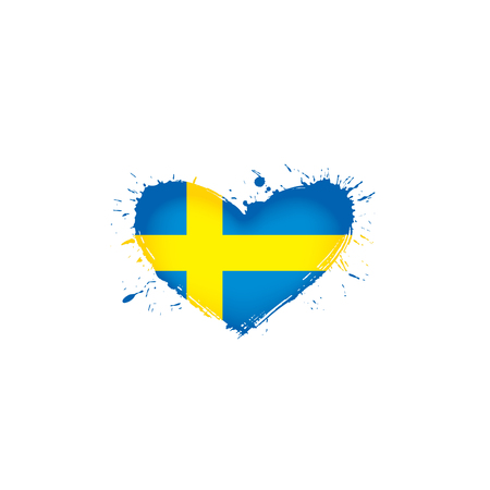 Sweden national flag, vector illustration on a white backgroundのイラスト素材
