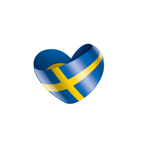Sweden national flag, vector illustration on a white backgroundのイラスト素材