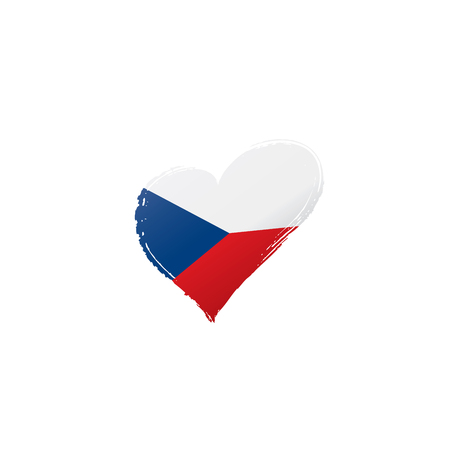 Czechia national flag, vector illustration on a white backgroundのイラスト素材