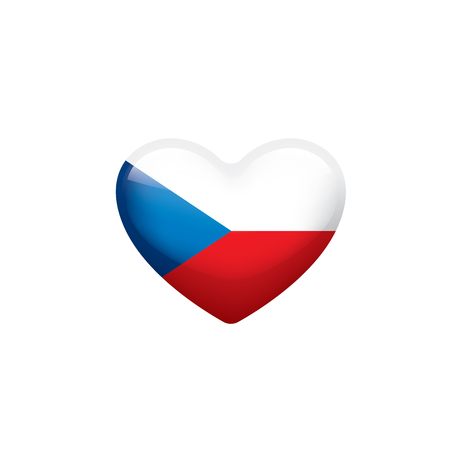 Czechia national flag, vector illustration on a white backgroundのイラスト素材