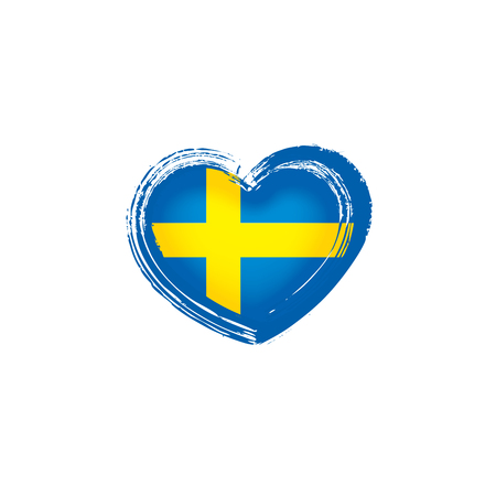 Sweden national flag, vector illustration on a white backgroundのイラスト素材