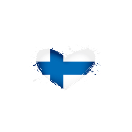 Finland national flag, vector illustration on a white backgroundのイラスト素材
