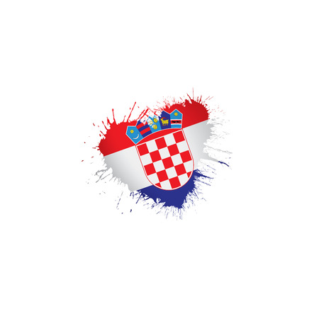 Croatia flag, vector illustration on a white backgroundのイラスト素材