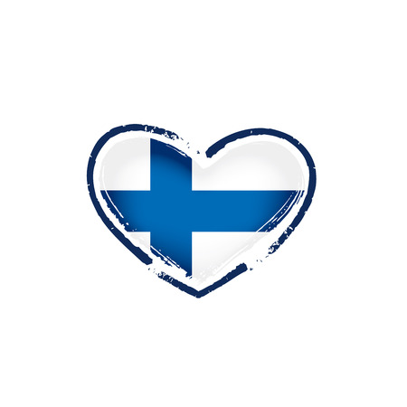 Finland national flag, vector illustration on a white backgroundのイラスト素材