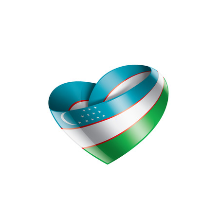 Uzbekistan national flag, vector illustration on a white backgroundのイラスト素材