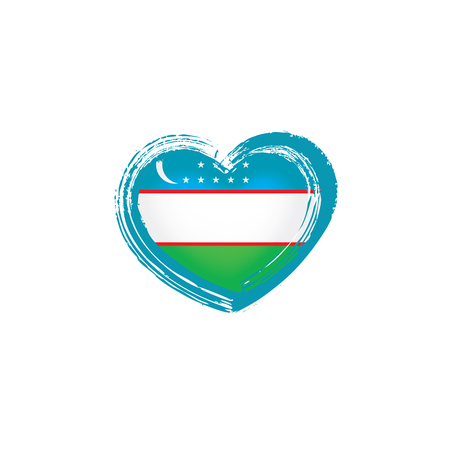 Uzbekistan national flag, vector illustration on a white backgroundのイラスト素材