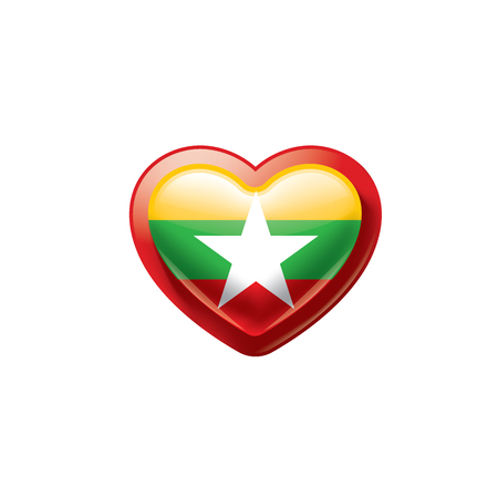 Myanmar national flag, vector illustration on a white backgroundのイラスト素材