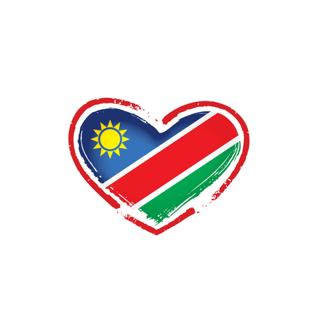 Namibia national flag, vector illustration on a white backgroundのイラスト素材