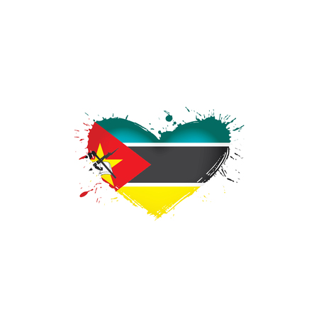 Mozambique national flag, vector illustration on a white backgroundのイラスト素材