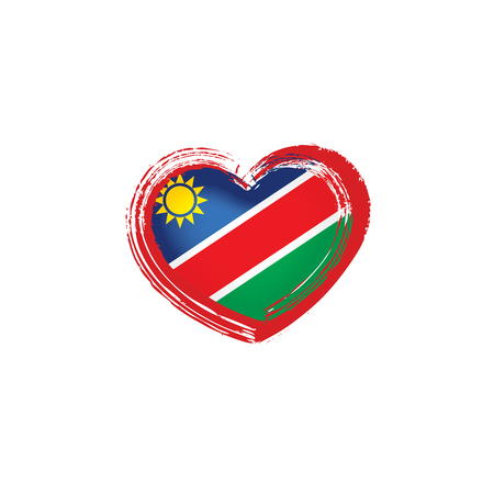 Namibia national flag, vector illustration on a white backgroundのイラスト素材