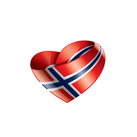 Norway national flag, vector illustration on a white backgroundのイラスト素材
