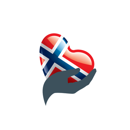 Norway national flag, vector illustration on a white backgroundのイラスト素材
