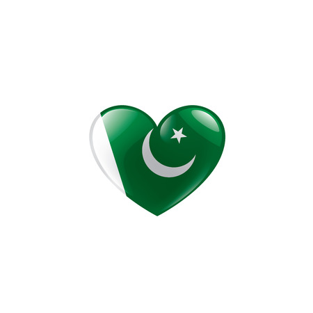 Pakistan national flag, vector illustration on a white backgroundのイラスト素材