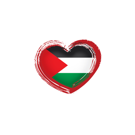 Palestine national flag, vector illustration on a white backgroundのイラスト素材