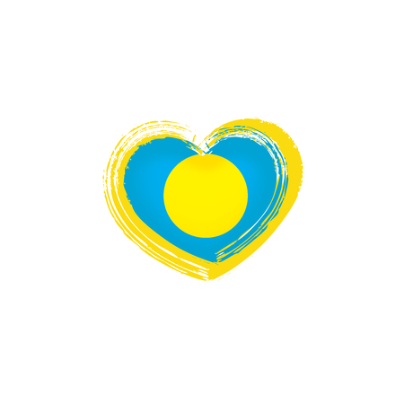 Palau national flag, vector illustration on a white backgroundのイラスト素材