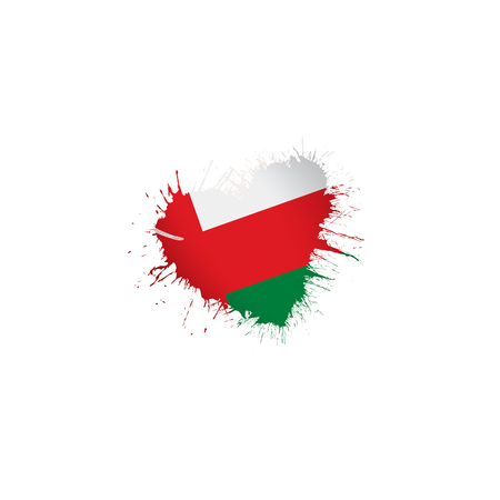 Oman national flag, vector illustration on a white backgroundのイラスト素材