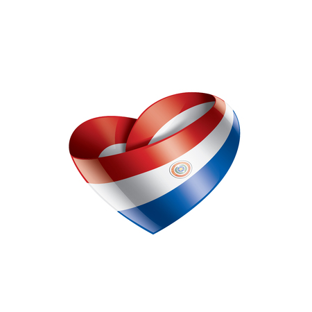 Paraguay national flag, vector illustration on a white backgroundのイラスト素材