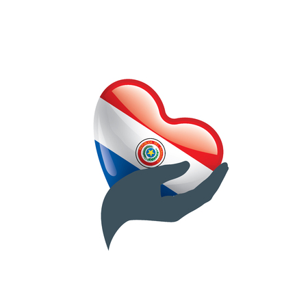 Paraguay national flag, vector illustration on a white backgroundのイラスト素材