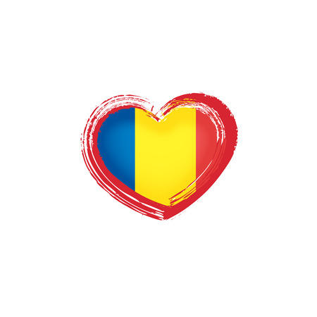 Romania national flag, vector illustration on a white backgroundのイラスト素材