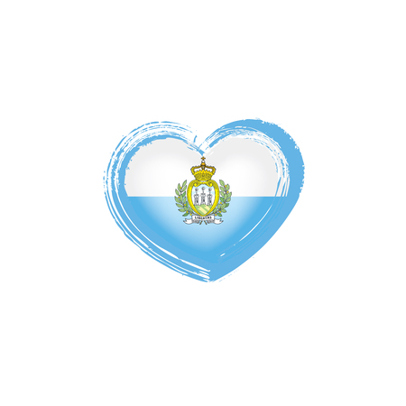 San Marino national flag, vector illustration on a white backgroundのイラスト素材