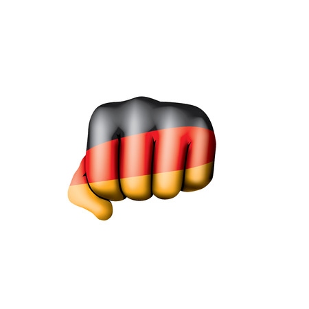 Germany flag and hand on white background. Vector illustration.のイラスト素材