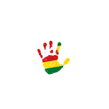 togo flag and hand on white background. Vector illustration.のイラスト素材