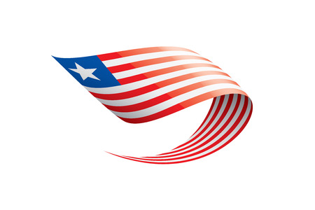 Liberia flag, vector illustration on a white backgroundのイラスト素材