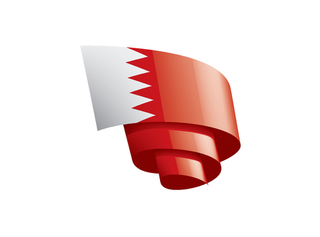 Bahrain flag, vector illustration on a white background.のイラスト素材