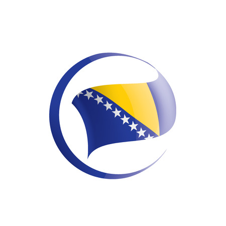Bosnia and Herzegovina flag, vector illustration on a white background.のイラスト素材
