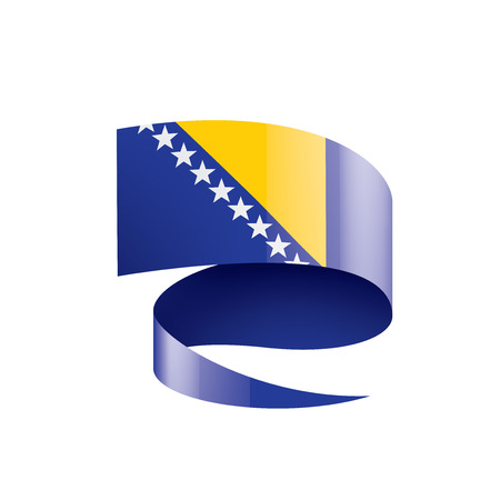 Bosnia and Herzegovina flag, vector illustration on a white backgroundのイラスト素材