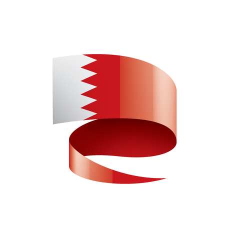 Bahrain flag, vector illustration on a white background.のイラスト素材