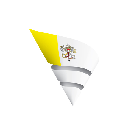 Vatican national flag, vector illustration on a white backgroundのイラスト素材