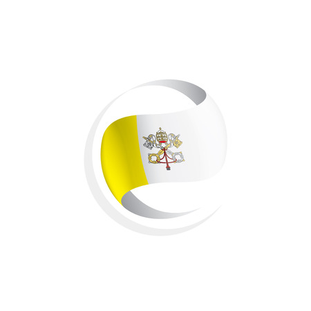 Vatican national flag, vector illustration on a white backgroundのイラスト素材