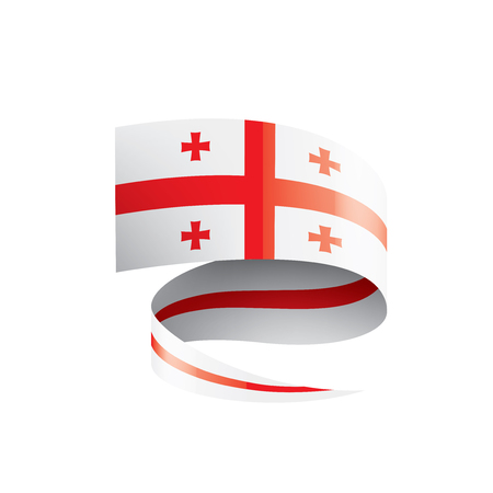 Georgia national flag, vector illustration on a white backgroundのイラスト素材