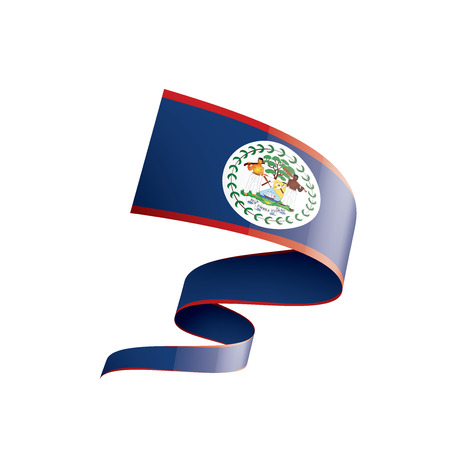 Belize national flag, vector illustration on a white backgroundのイラスト素材