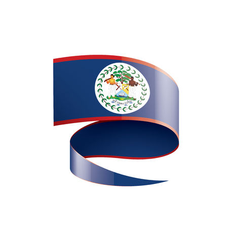 Belize national flag, vector illustration on a white backgroundのイラスト素材