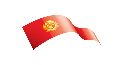 kirghizia national flag, vector illustration on a white backgroundのイラスト素材