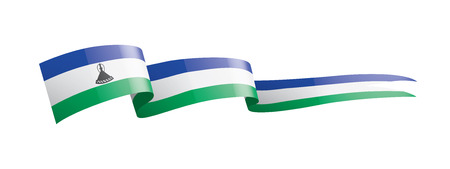 Lesotho flag, vector illustration on a white backgroundのイラスト素材