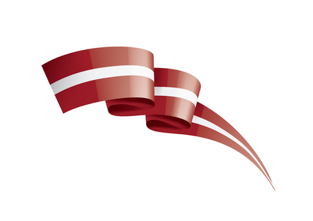 Latvia national flag, vector illustration on a white backgroundのイラスト素材